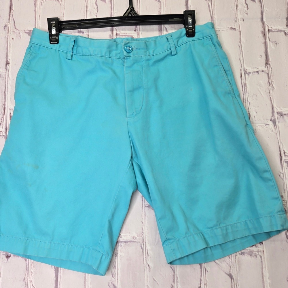 Lacoste Chino Shorts Turquoise Blue Cotton Twill Preppy Golf Casual Mens Size 34
